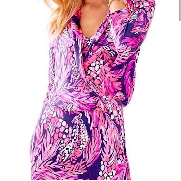 Lilly Pulitzer Felizia Silk Faux Wrap Dress - Picture 16 of 16